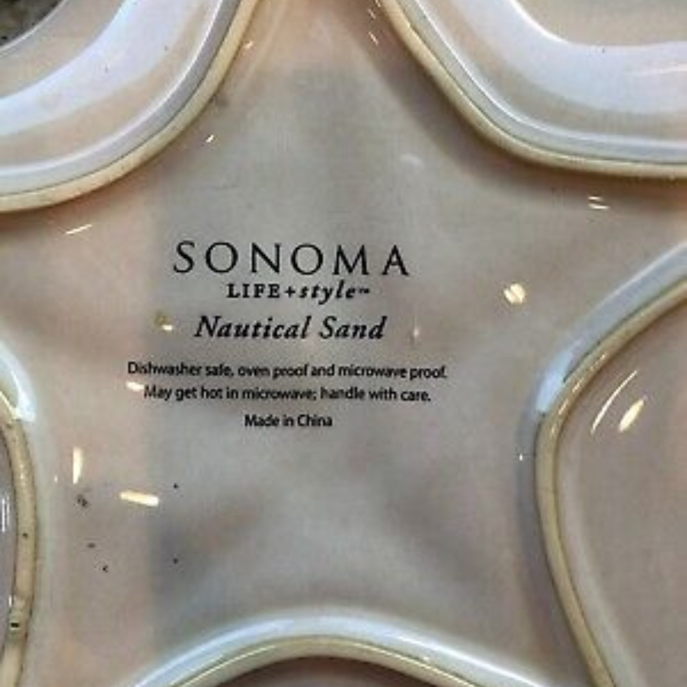 SONOMA NAUTICAL SAND STARFISH 9" Plate - Picture 2 of 2